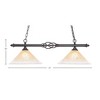 Toltec Lighting Elegante 2 - Light Island Pendant Light in  Dark Granite with 12" Amber Crystal Shade - 2 of 2