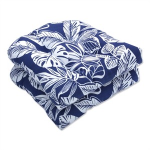 Set of 2 Delray Outdoor/Indoor Wicker Seat Cushions - Pillow Perfect - 1 of 4