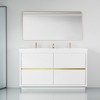 GlasFlength Bathroom Storage Cabinets, Freestanding, Open shelving Bathroom Vanity，Assembly Required, White, 59"*19.75"*35.5" - 3 of 4