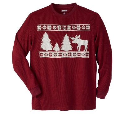 KingSize Men's Big & Tall Tall Waffle-Knit Thermal Crewneck Tee Big