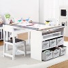 Kids Art Table and Chairs Set, with Large Storage Desk and Portable Art Supply Organizer, Living and Learning Kids' Art Table and Stool Set - 3 of 4