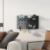 Sevobal Utility Storage Shelves, Key Holder Wall Mount with Three Storage Racks for Living Room Bedroom Corridor, Black, 15.74"*0.86"*9.44" - 3 of 4