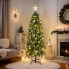 VINGLI 6 ft Pre Lit Pencil Christmas Tree, Skinny Xmas Tree w/400 Tips & 210 LED Lights, Green - 3 of 4