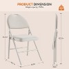Metal Foldable Chair with Cushion and Non-Slip Feet Pads, Linen Party Chairs for Indoors and Outdoors, Meeting Room - 3 of 4