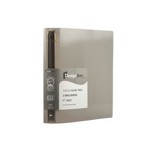 JAM Paper Plastic 1.5 Inch Binder Smoke Grey 3 Ring Binder Sold Individually 762T15SM - 1 of 4