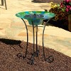 Smart Solar 24.3 " Argus Peacock Glass Solar Bird Bath - 2 of 4