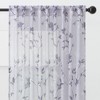 Chanasya 2pk Floral Textured Sheer Window Curtain Panels - Set of 2 - 3 of 4