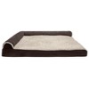 FurHaven Two-Tone Faux Fur & Suede Deluxe Chaise Lounge Cooling Gel Top Foam Sofa Dog Bed - 2 of 3