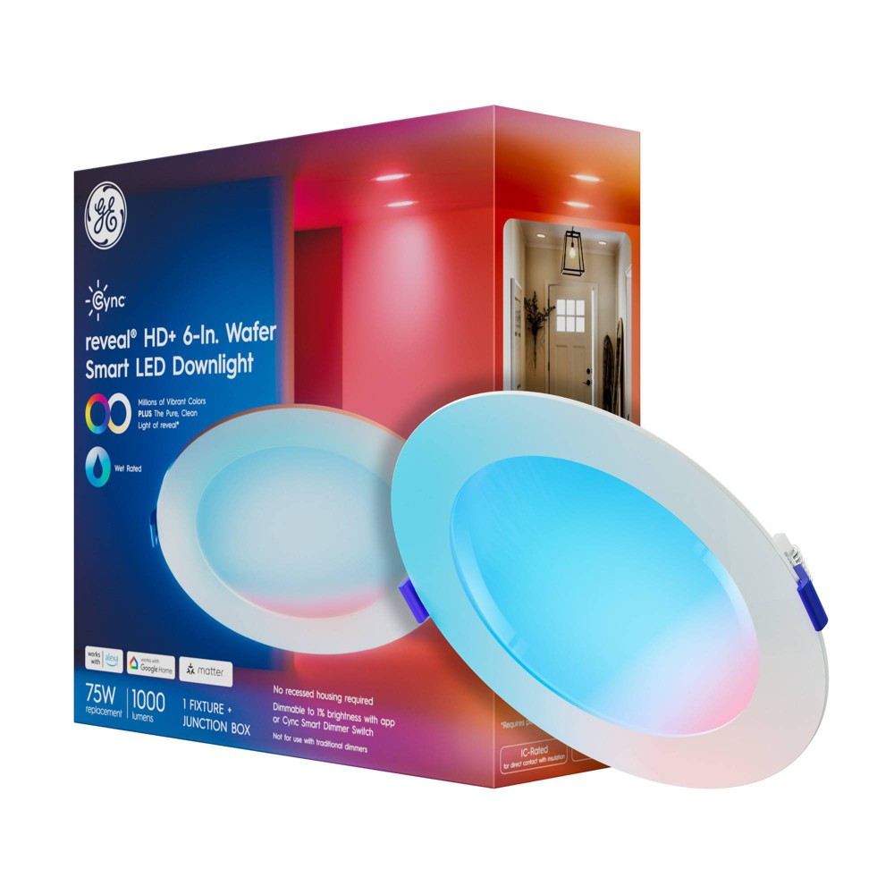 Photos - Light Bulb GE Household Lighting 6'' Cync Reveal HD Wafer Full Color