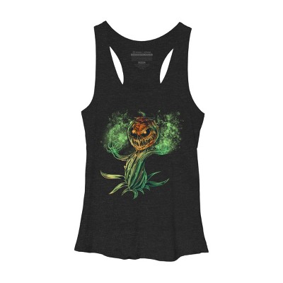 Women's Design By Humans Halloween Pumpkin Fun T-Shirt for Men Women By Dzuu Racerback Tank Top