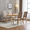 Set of 4 French Country Dining Chairs with Upholstered Back and Fluted Legs for Rustic Dining Room-Cuddlewood - 3 of 4