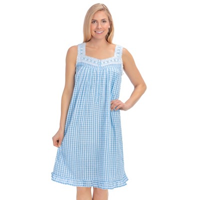 Collections Etc Seersucker Check Nightgown