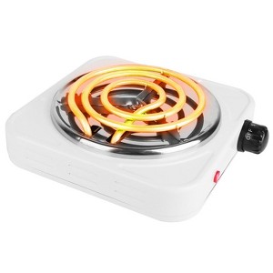 iMountek"1000W Electric Single Burner Coil Hot Plate Stove with 5 Temperature Settings & Non-Slip Feet"Black&White - 1 of 4