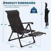 Outdoor Folding Rattan Lounge Chair, Patio Lounge Chair with Adjustable High Backrest & Reversible Out Footrest, Portable Recliners - 3 of 4