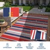 Reversible Outdoor Patio Rug - Waterproof Plastic Straw Mat, Striped Camping Rug for Front Porch, Deck, Backyard, RV, Picnic, Beach - 3 of 4
