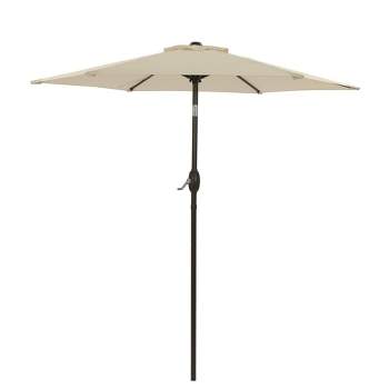 7.5' x 7.5' Outdoor Patio Umbrella with Button Tilt and Crank - Wellfor