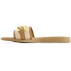 Andrea Women's Flat Sandals With Golden and Beige Charm on Textile upper 69425 - 3 of 4