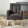 Modern Accent Rocking Chair Rocking Chair with Solid Wood Legs, adjustable Footrest,Comfy Armchair with Side Pocket, Living Room Lounge Arm Chair - 2 of 4