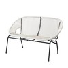 Modern Outdoor Wicker Loveseat with Durable Metal Legs, All-Weather 2-Seat Patio Sofa for Porch, Garden, or Backyard-The Pop Home - 2 of 4