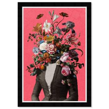 15" x 21" Flower Mind Surrealism Framed Wall Art Print Pink - Wynwood Studio