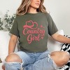 Country Girl Hat Puff Print  - Womens Short Sleeve Graphic T-Shirt - 2 of 4