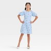 Girls' Bluey Square Neck All Over Print Dress - Blue - 3 of 3