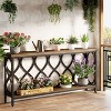 Tribesigns 70.9" Industrial Console Sofa Table, 2-Tier Entryway Accent Table for Living Room, Hallway, Entry, Rustic Brown - 3 of 4