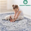 Vynxaria LOOM & LUXE 2x8 Indoor/Outdoor Area Rug - White/Grey Trellis Design - 2 of 4