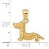 Black Bow Jewelry 14k Yellow Gold Satin and Diamond Cut Dachshund Pendant - 4 of 4