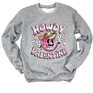 Simply Sage Market Women's Graphic Sweatshirt Howdy Valentine Disco Ball - 1 of 4