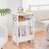 Yaheetech 3 Tier Narrow Side Table with Storage Shelf, White - image 2 of 4