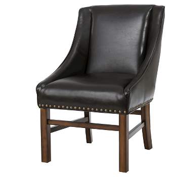 James Bonded Leather Dining Chair Wood/Brown - Christopher Knight Home