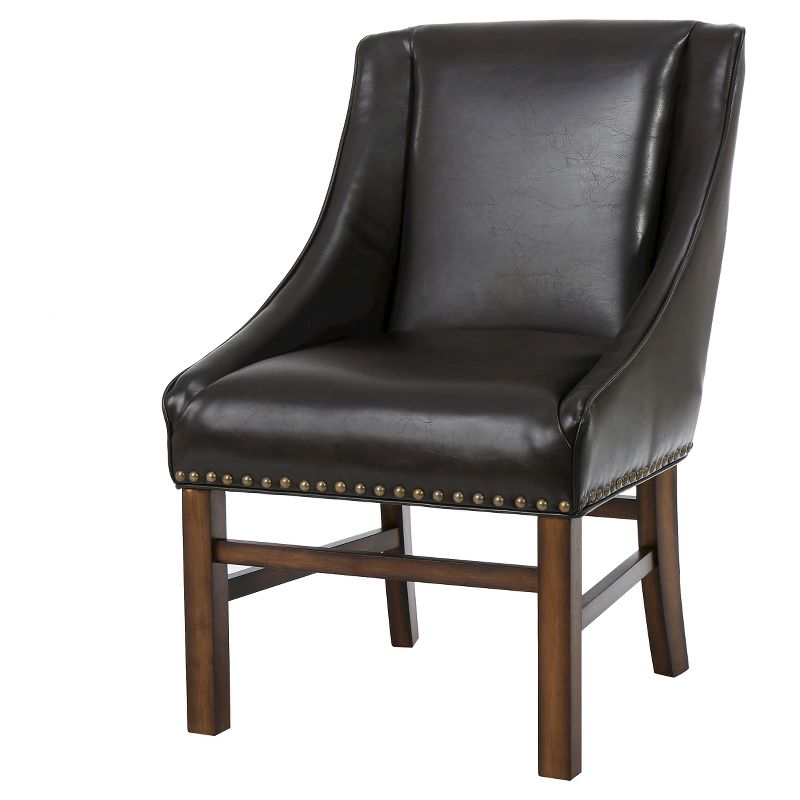 James Bonded Leather Dining Chair Wood/Brown - Christopher Knight Home, 1 of 6