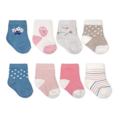 Carter's Just One You®️ Baby Girls' 8pk Owl Crew Socks Green/Pink