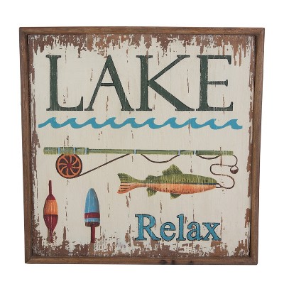 Beachcombers Lake Relax Coastal Plaque Sign Wall Hanging Decor Decoration For The Beach 19 x 19 x 1.5 Inches.