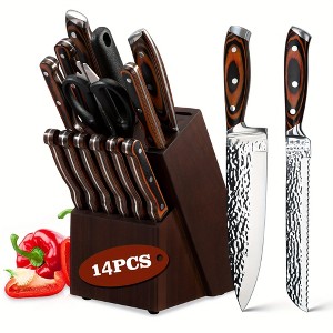 Kitchen Knife Set, 15-Piece Knife Set with Wooden Storage Block, High Carbon Stainless Steel, for Cooking Cut - 1 of 4