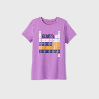 Women's Short Sleeve Periodic Table Graphic T-Shirt - Cat & Jack™ Purple