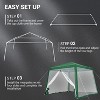 10x10ft Easy Pop-Up Canopy, Commercial Pop-Up Gazebo Tent, Waterproof Outdoor Screen Tent with Mesh Mosquito Netting Side Walls for Parties, Camping - 2 of 4