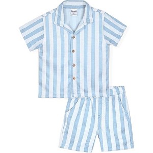 QUICKSAND Little/Big Boys' 2-Piece Short Sleeve Button Down Shirt with Shorts Sets - 1 of 4