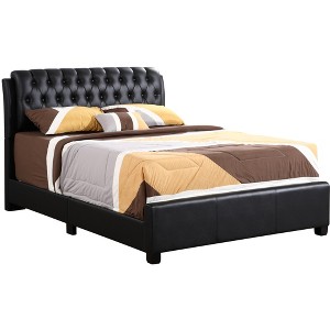 TiramisuBest Contemporary Black King-Sized PU Bed for Relaxation - 1 of 4