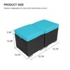 GlasFlength Ottomans and Benches, Set of 2 Patio PE Rattan Ottomans with Hidden Storage and Removable Cushion for Garden, Blue, 15.74"*15.75"*13.38" - 2 of 4
