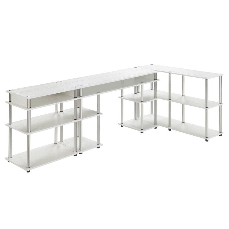 Breighton Home Designs2Go No Tools Desk Printer Stand and Console Table Set White, 1 of 7