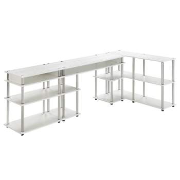 Breighton Home Designs2Go No Tools Desk Printer Stand and Console Table Set White