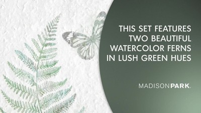 Natural Pinewood Framed Botanical Fern Wall Art Set