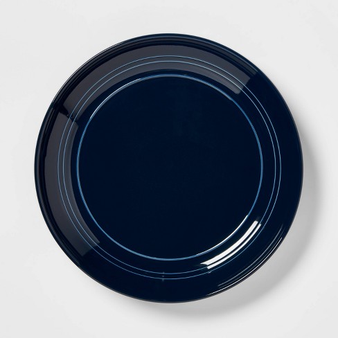 10 Stoneware Westfield Dinner Plates Navy Threshold Solid Round Stoneware Dishwasher Microwave Safe Target