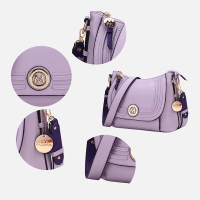 MKF Collection Crossbody Bag with Adjustable Strap, Maggie | MKF Collection by Mia K - Black Cognac — фото 3