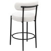 PAGED Modern Counter Height Stools with Round Low Back, 26" Seat Height Barstools with Black Metal Legs for Kitchen Island, Set of 2 - 4 of 4