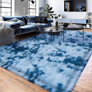 LOVEVOOK Large Area Rugs for Living Room Bedroom, 10x14 Feet Black Fluffy Shag Rugs, Modern Indoor Floor Carpet for Home Decor Aesthetic - 1 of 4