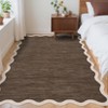 Modern Scalloped Living Room Rugs, Washable Solid Soft Bedroom Carpet Non Slip, Indoor Contemporary Home Decor Rugs - 4 of 4