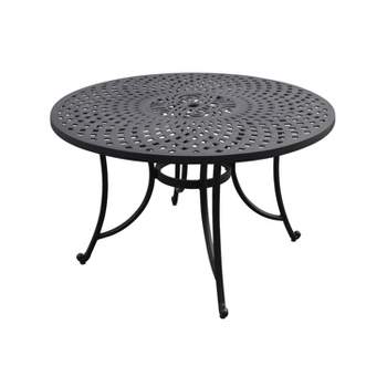 Sedona 46" Outdoor Round Dining Table - Black - Crosley